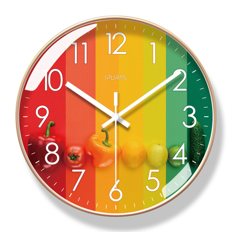 Reloj de pared 6091 para hotel/restaurante/supermercado de frutas, reloj de pared moderno silencioso de barrido de segundos, reloj de cuarzo de larga duración