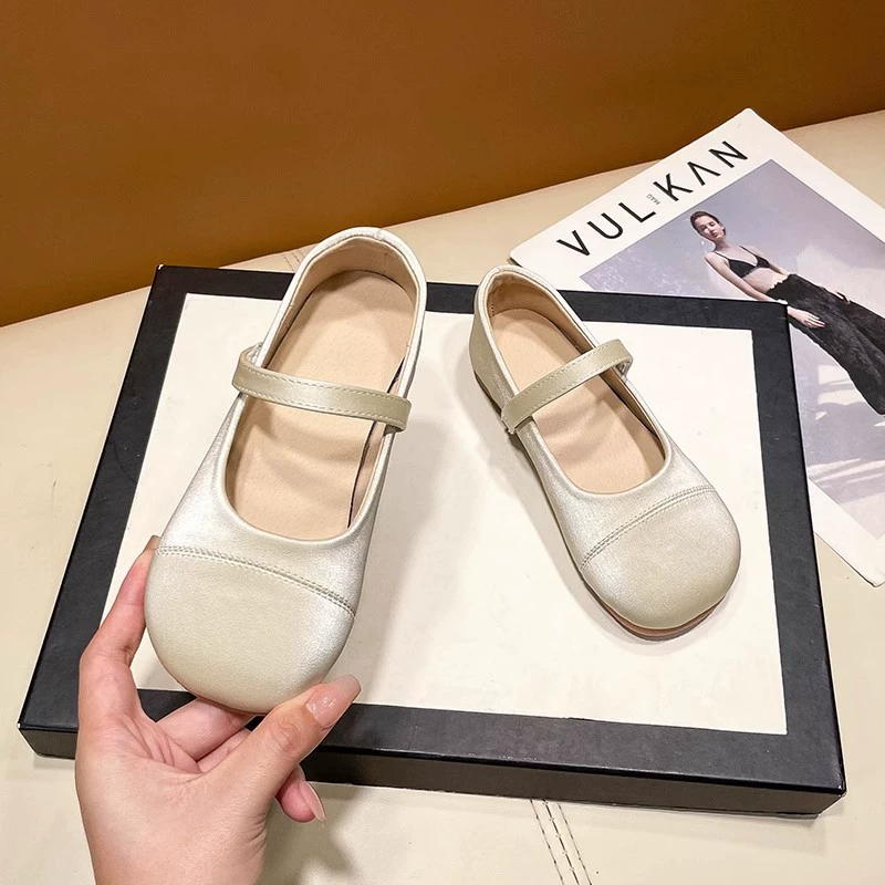 Детские обувь из кожи для принцессы, мягкая подошва, стиль Chanel