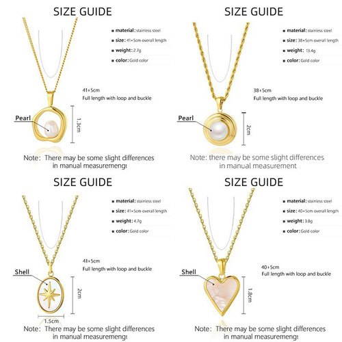 Korean style simple love shell pearl necklace that does not fade, female niche high-end sense 18k gold plated clavicle chain necklace