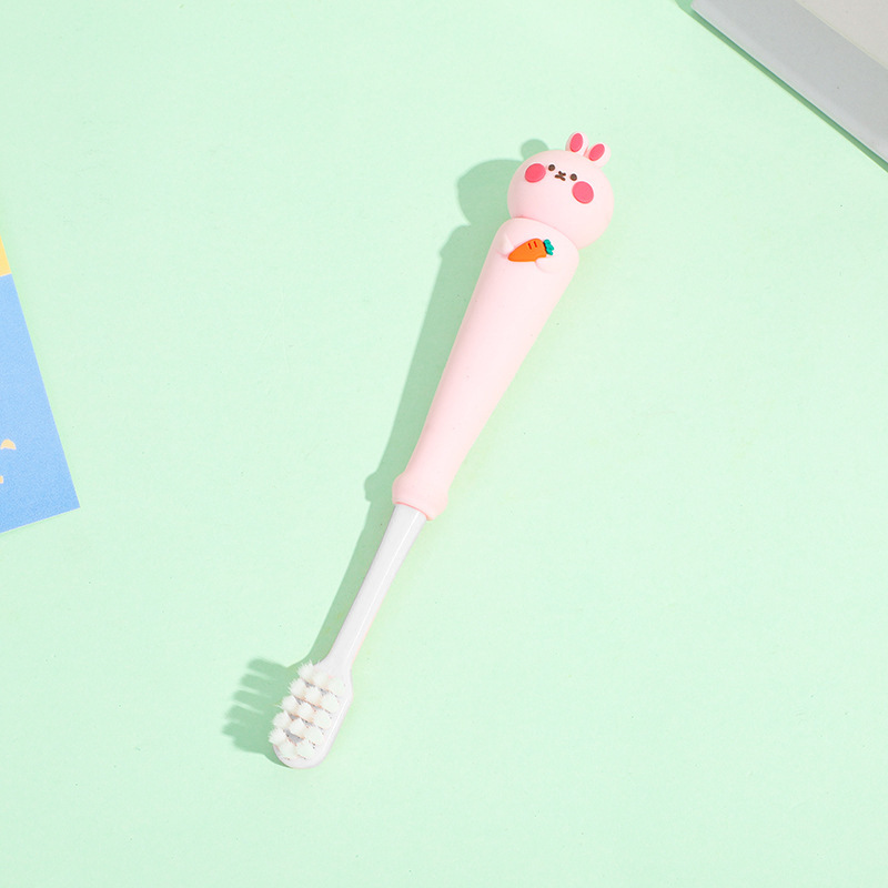 Los fabricantes suministran dibujos animados cepillo de dientes para niños limpieza oral cabeza pequeña cepillo de dientes de pelo suave 2-6 años cepillo de dientes para niños de diez mil