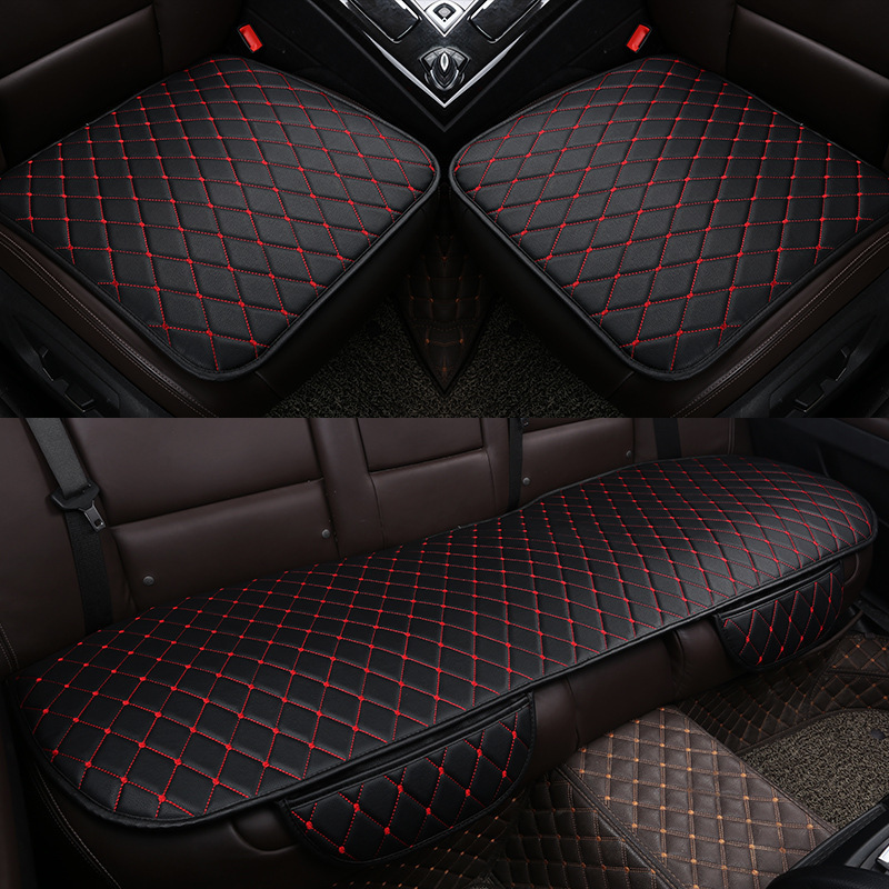 El Comercio exterior caliente-Venta de cuero cojín de asiento de coche cuatro estaciones de cuero cubierta de asiento de coche cubierta de asiento de una sola pieza entrega de una sola pieza image 3