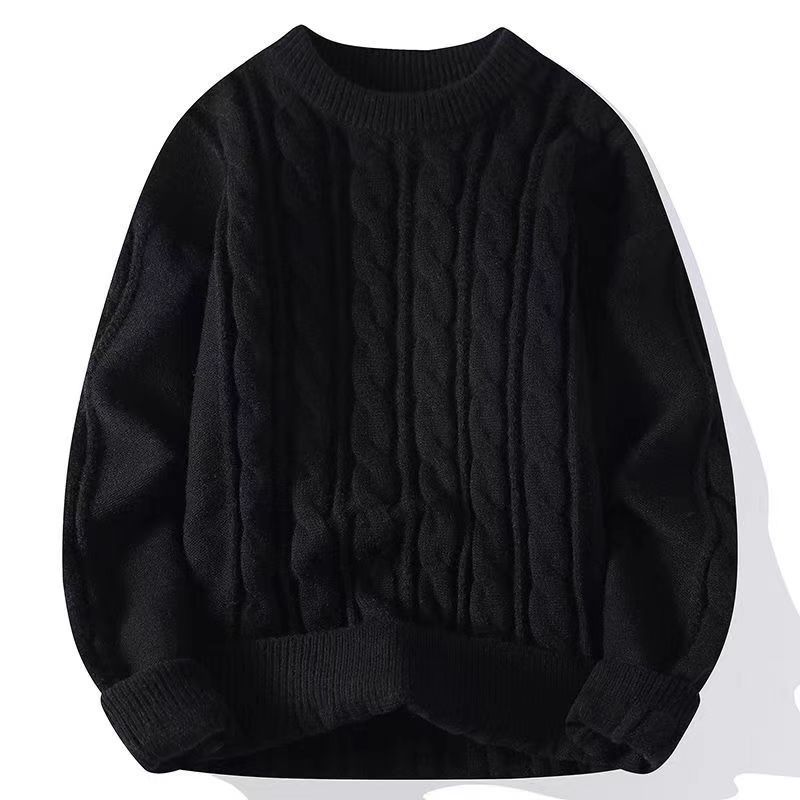 Personalización de suéter de cuello redondo de torsión primavera y otoño 2024 nuevo estilo simple casual versátil joven chaqueta de lana