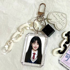 2インチ写真ストラップ小紅本透明フォトフレーム鍵ボタン飾りアイドル証明書写真学生【代発】