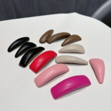 韩版简约PU皮侧边bb夹女刘海夹复古发夹后脑勺夹子海绵发卡发饰