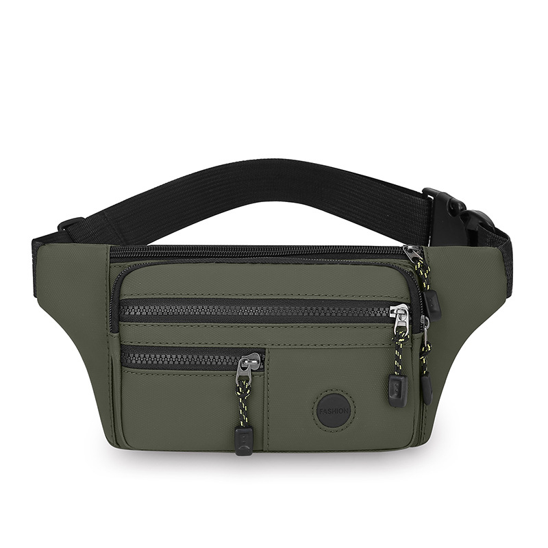 Bolso de pecho para hombre simple y ligero de color sólido Bolso de bolsillo de cajero portátil multicapa Película de cuero PU Bolso de mensajero de hombro para salida informal