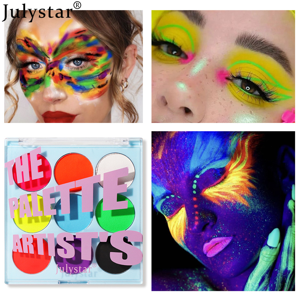 Cross-border explosions fluorescent nine-color body painting cream water soluble ultraviolet luminous stage performance eyeliner wholesale