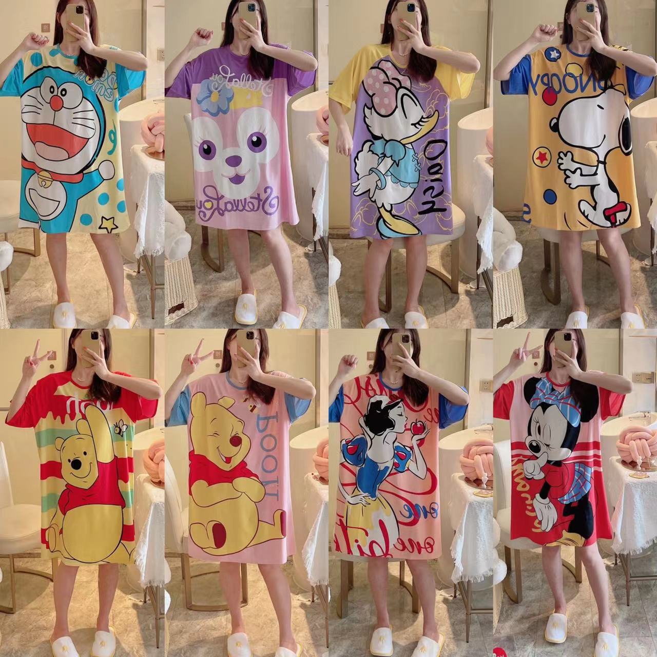 Una variedad de 2023 verano Comercio exterior falda cultural de manga corta suelta grasa más tamaño camisón de dibujos animados ropa para el hogar ventas directas de la fábrica