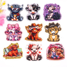 新款散粉卡通可爱小牛小马包包饰品亚克力萌物 DIY贴片配件