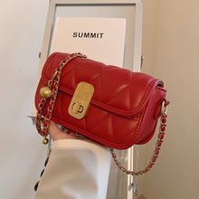 香港代购真皮包包2025潮绣线小方包女单肩包春季高级感链条斜挎包