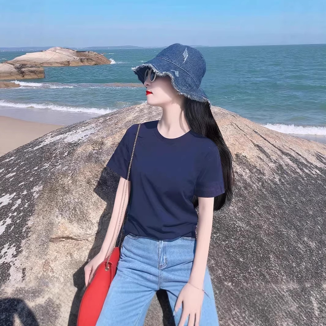 American-Style Round Neck Short-Sleeve T-Shirt for Women, 2026 Summer New Basic Style, Inner Layer, College Style, Trendy Top
