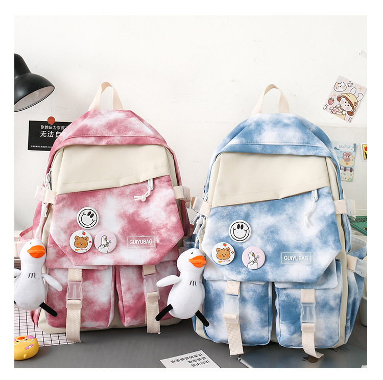 Fashion Tie-dye Large Capacity Canvas Bag Five-piece Set Wholesale Nihaojewelry display picture 19