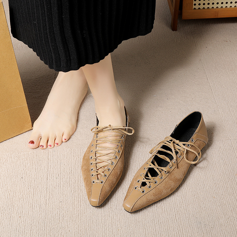 2026 primavera y otoño nuevos zapatos de mujer zapatos de estilo retrógrado de estilo francés de veludo correa cruzada de altura interior zapatos marizhen