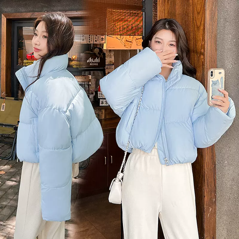 棉衣女短款立领加厚羽绒棉服女2024年新款韩版面包服学生棉袄外套