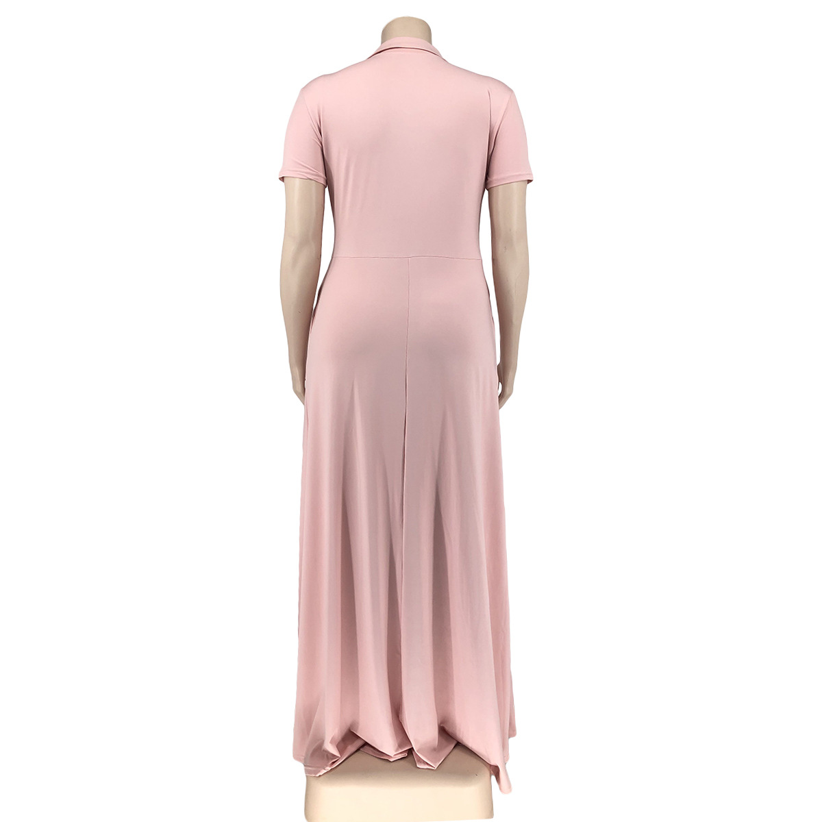 Femmes Robe De Princesse Style Simple Col En V Manche Courte Couleur Unie Maxi Longue Robe Vacances Du Quotidien display picture 17