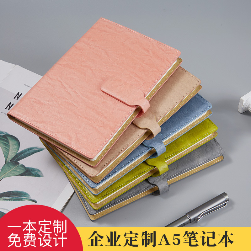 A5 비즈니스 회의 메모장 세트 창조적 인 노트북 사무실 문구 버클은 로고를 추가 할 수 있습니다