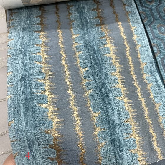 Door Width 280cm Fixed Height Vertical Strip Silk-like Chenille Wide Striped Sofa Fabric Pillow Cloth Curtain Cloth