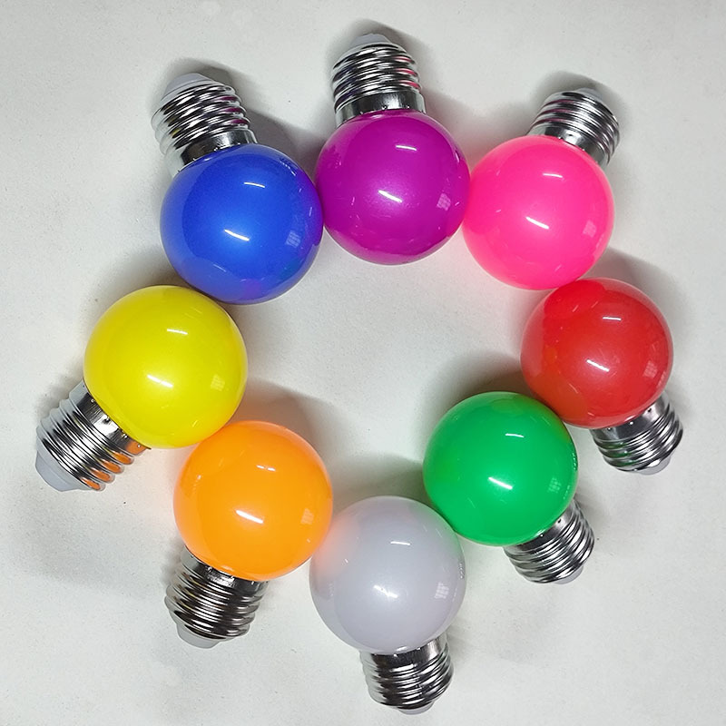 LED color bombilla E27 gran tornillo bombilla 3W colorido bombilla iluminación decoración exterior lámpara de ahorro de energía ambiente interior