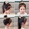 Children's hair rope with bow, ponytail, flowered, no hair damage