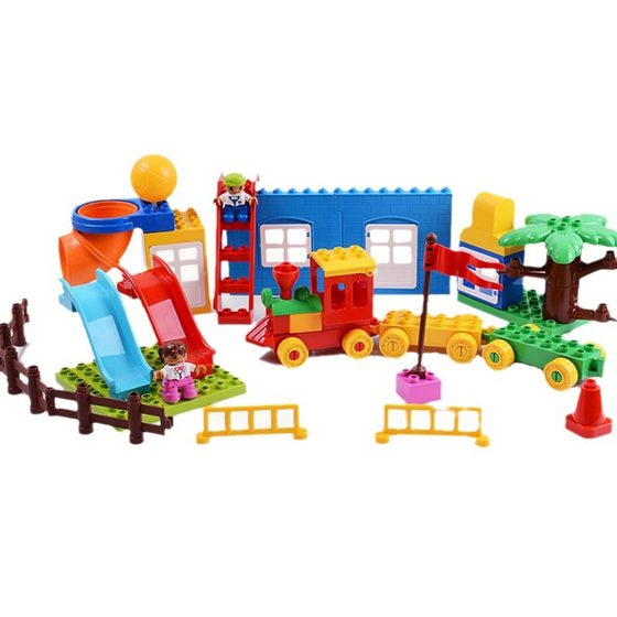 Big Particle Building Blocks Accessories Children's Educational Assembled Toys Ferris Wheel Amusement Park Big House Furniture Building Parts