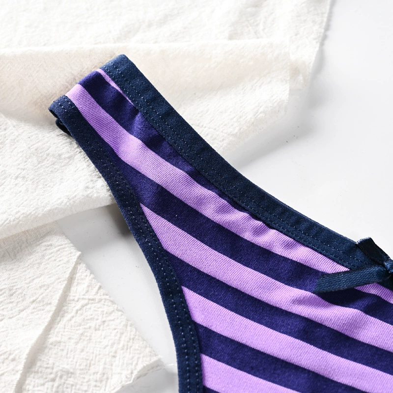 T‑стринги из хлопка, полосатые радужные, женские T‑pants, размеры S–XL (31–37 см)