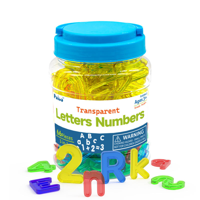 Canned Rainbow Transparent Letters, Transparent Numbers, Capital Letters, Early Education Teaching Aids, Educational Toys