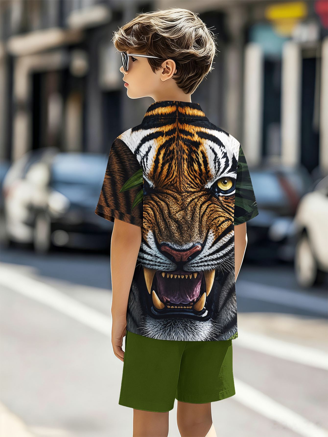 Boys 3d Printed T-shirt And Shorts Set With Pattern Designs_voghion.com