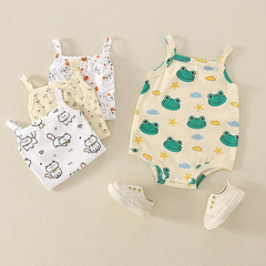 Baby A Class Cotton Pouch Diaper Shirt Summer Newborn Sleeveless Backless Outfit for Newborns Little Baby Onesie