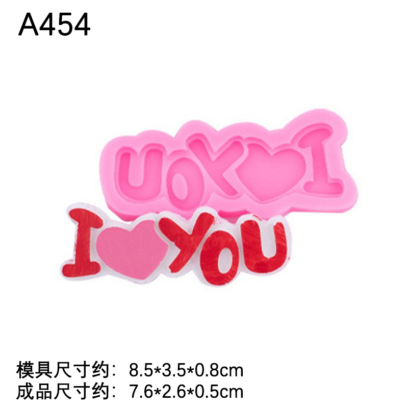 Día de San Valentín amor carta amor te amo carta silicona molde fondant chocolate pastel decoración molde