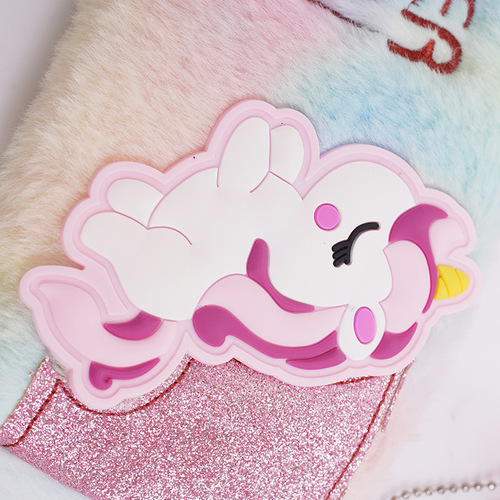 Cute Colorful Unicorn Pencil Case for Students, Large Capacity Bag, Storage Bag, Girly Heart Plush Stationery Cross-border Supply Batch