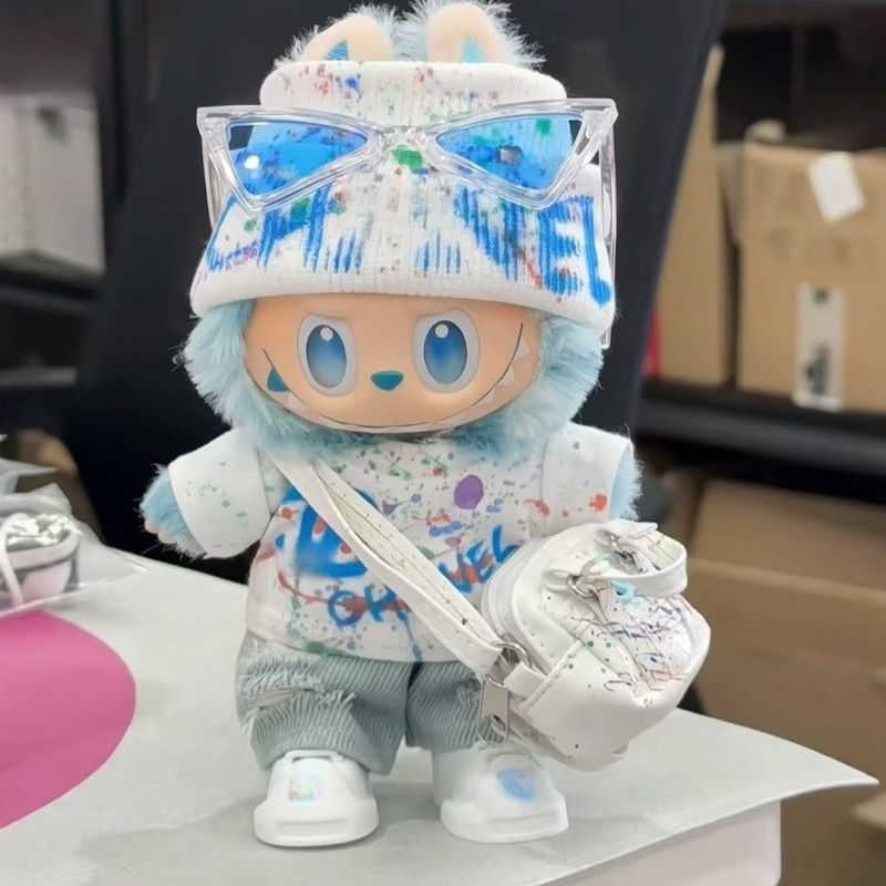 一二三代通穿labubu衣服涂鸦风套装娃衣站姿坐坐派对衣服|undefined