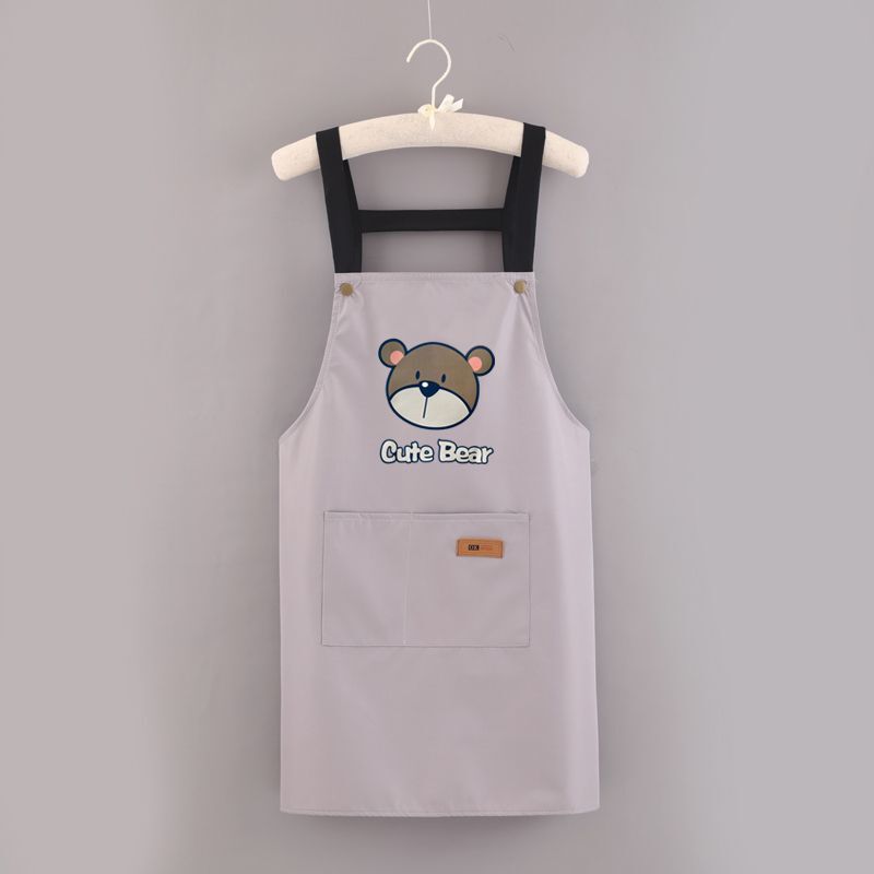 エプロン防水防油男女キッチン料理ウエスト漫画シンプルなストラップ大ポケットレストラン作業服延長|undefined