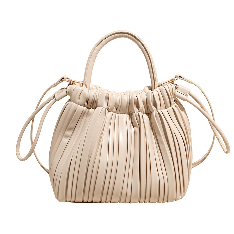 2025 otoño y invierno nuevo bolso plegable bolso de cubo de cuerda de tracción universal bolso de hombro de moda de mujer bolso de viaje