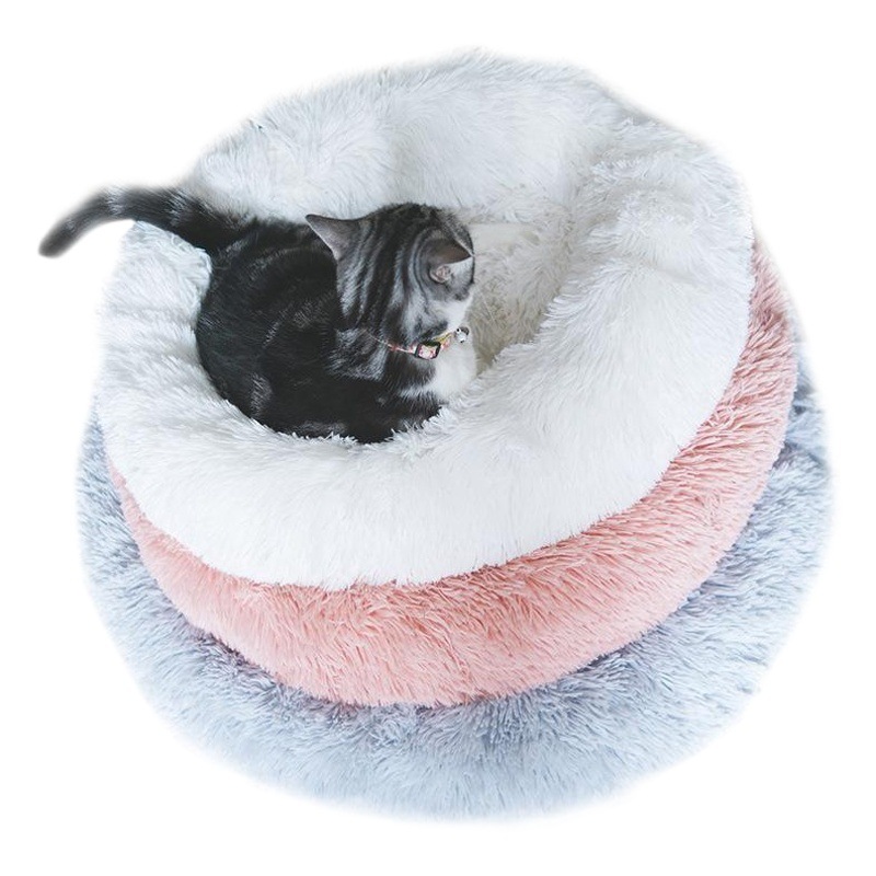 Fábrica al por mayor de otoño e invierno engrosada felpa ronda mascota nido estera sueño profundo gato nido perro mediano y pequeños perros