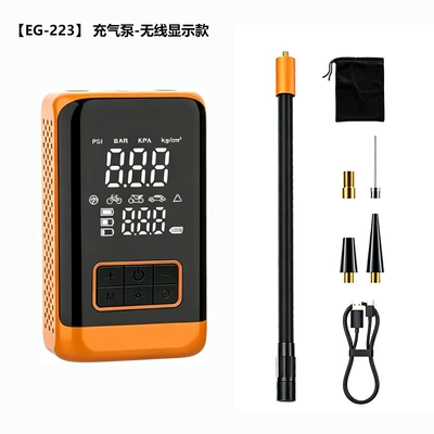 Hava nasosu – car use - new-model-with-large-screen-in-orange-colorwireless-digital-displaypre-set-tire-pressure-with-auto-stop1500mah2-batteries