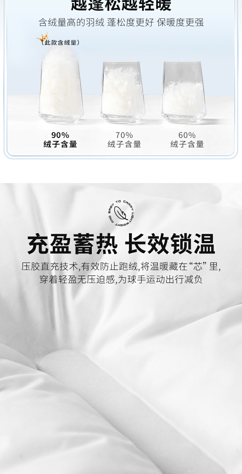 Áo khoác lông vũ golf nữ cổ đứng giữ ấm mùa thu đông — YF749 [giữ ấm và giữ nhiệt/90% vịt nhồi/chống nước và chống gió] vest đen, YF749 [giữ ấm và giữ nhiệt/90% vịt nhồi bông/chống nước và chống gió] vest trắng chi tiết 7
