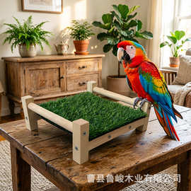 现货木质兔子干草架荷兰猪豚鼠宠物窝栖息地喂食架小鸟站台喂食器