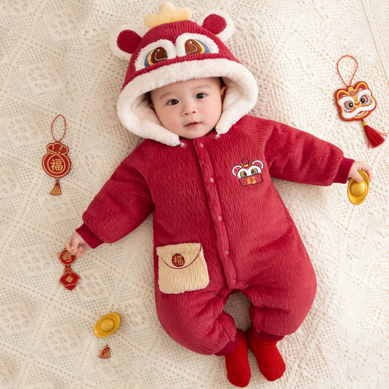 Осень и зима утолщение плюшевая детская панда хлопок вне одежды