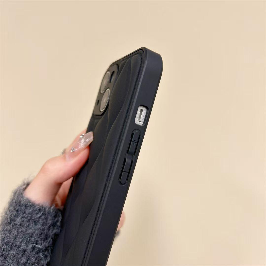 Custodia per telefono a tinta unita tipo giacca imbottita, adatta per iPhone 17, iPhone 15 Pro Max, copertura completa per Huawei, autunno e inverno_voghion.com