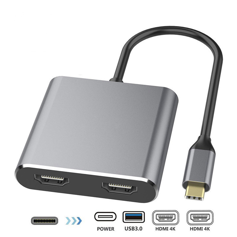 Type-c - デュアルHDMI拡張ドック USB3.0カードリーダー PD急速充電ラップトップマルチスクリーン拡張ドック|undefined