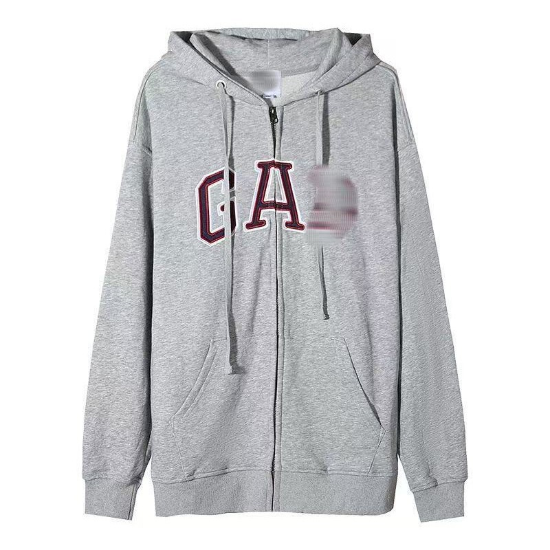 GA trendy brand hooded zip-up sweatshirt, European size, new autumn and winter letter print, unisex couple's loose hoodie