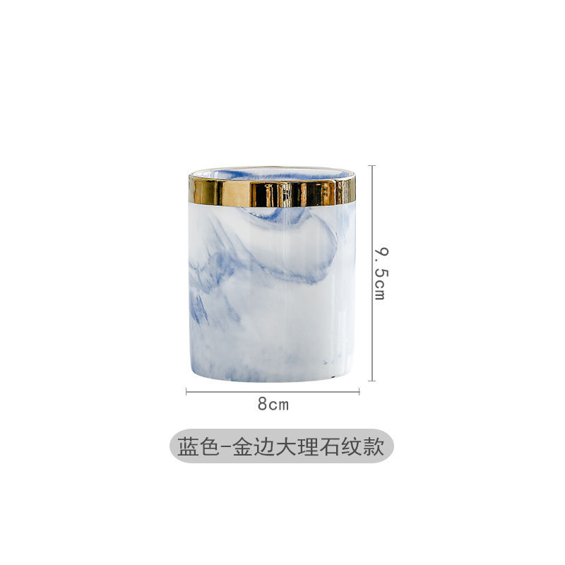北欧創意事務デスクトップ収納ボックス陶磁器化粧筆筒家庭用置物文房具用品収納缶卸売り|undefined
