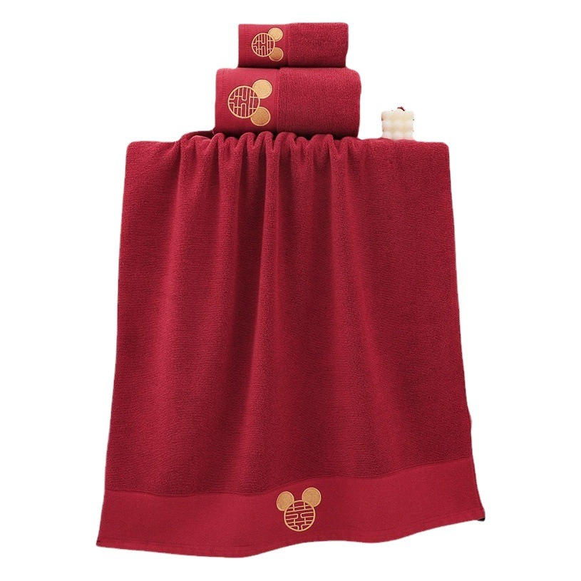 Хлопок свадебное банное полотенце винно-красный 32 акции Микки Привет не легко потерять волосы выцветают Свадебный костюм подарок хлопок свадебное банное полотенце