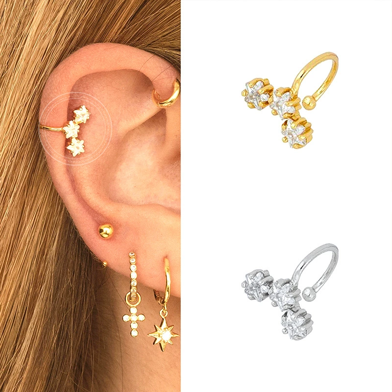 Серьги, маленькие медные клипсы, золото 750 пробы, корейский стиль