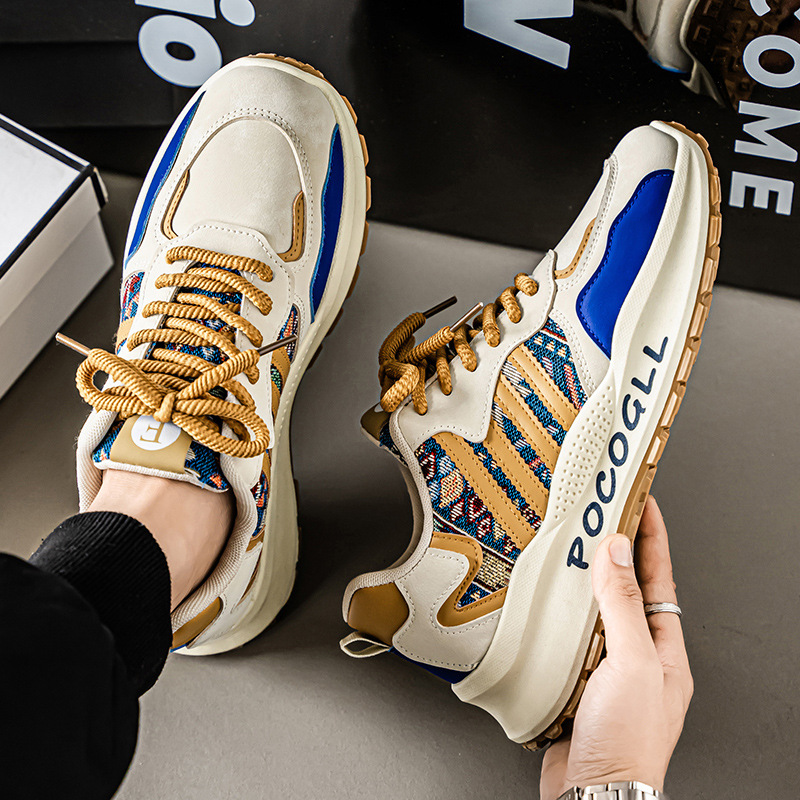 Zapatos de hombre invierno 2025, nuevos, versátiles, para correr, informales, transpirables, zapatillas deportivas juveniles, suela blanda, antideslizantes, estilo papá, zapatos de moda.