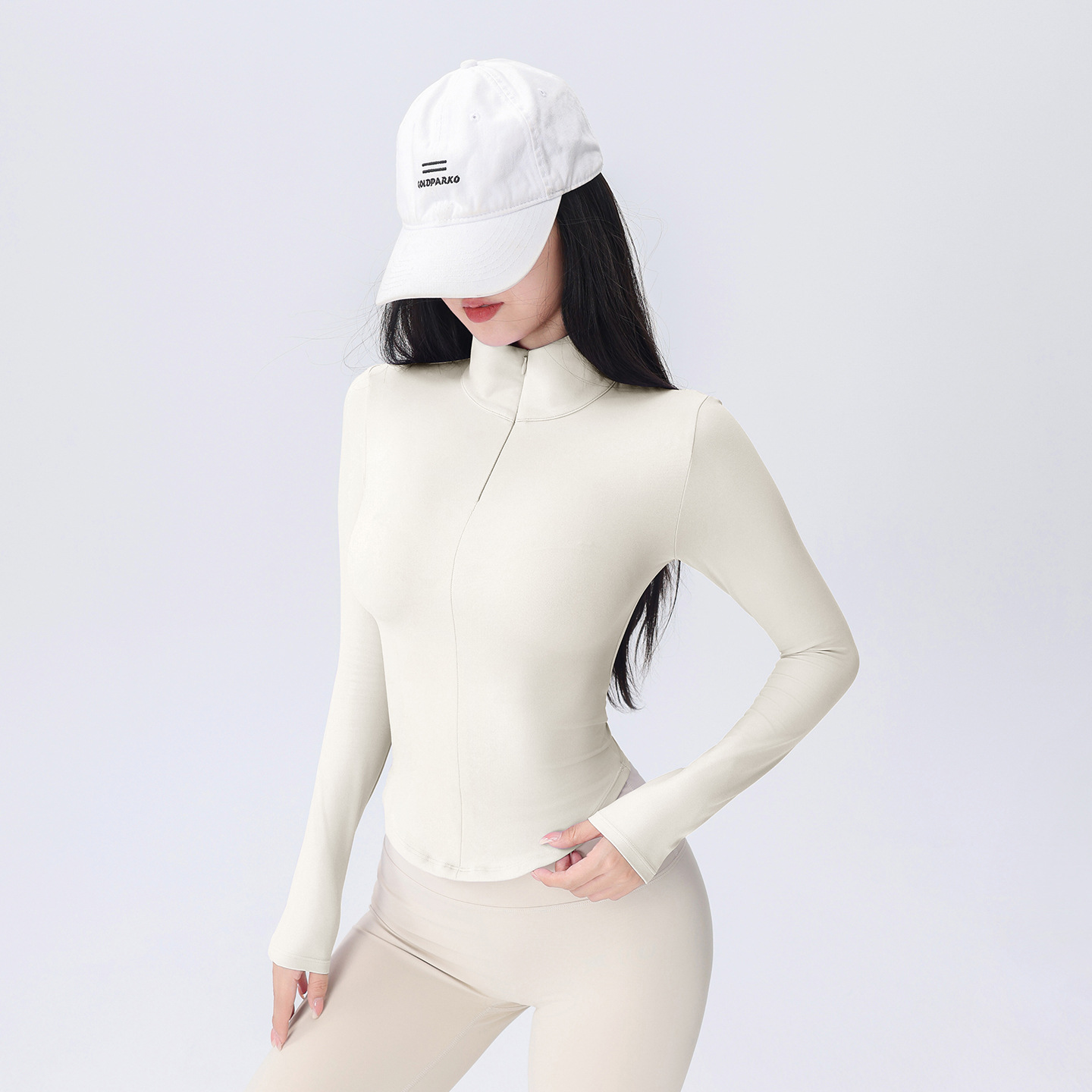 Mujeres de acondicionamiento de otoño camiseta de mangas largas con cremallera para correr y montar pilates camiseta de yoga