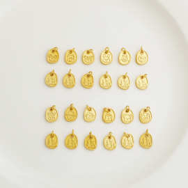 沙金包金保色十二生肖福字吊坠 手链项链转运挂件吊牌diy饰品配件