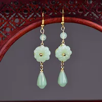 Retro earrings, accessory, cheongsam, Hanfu, 925 sample silver, silver 925 sample