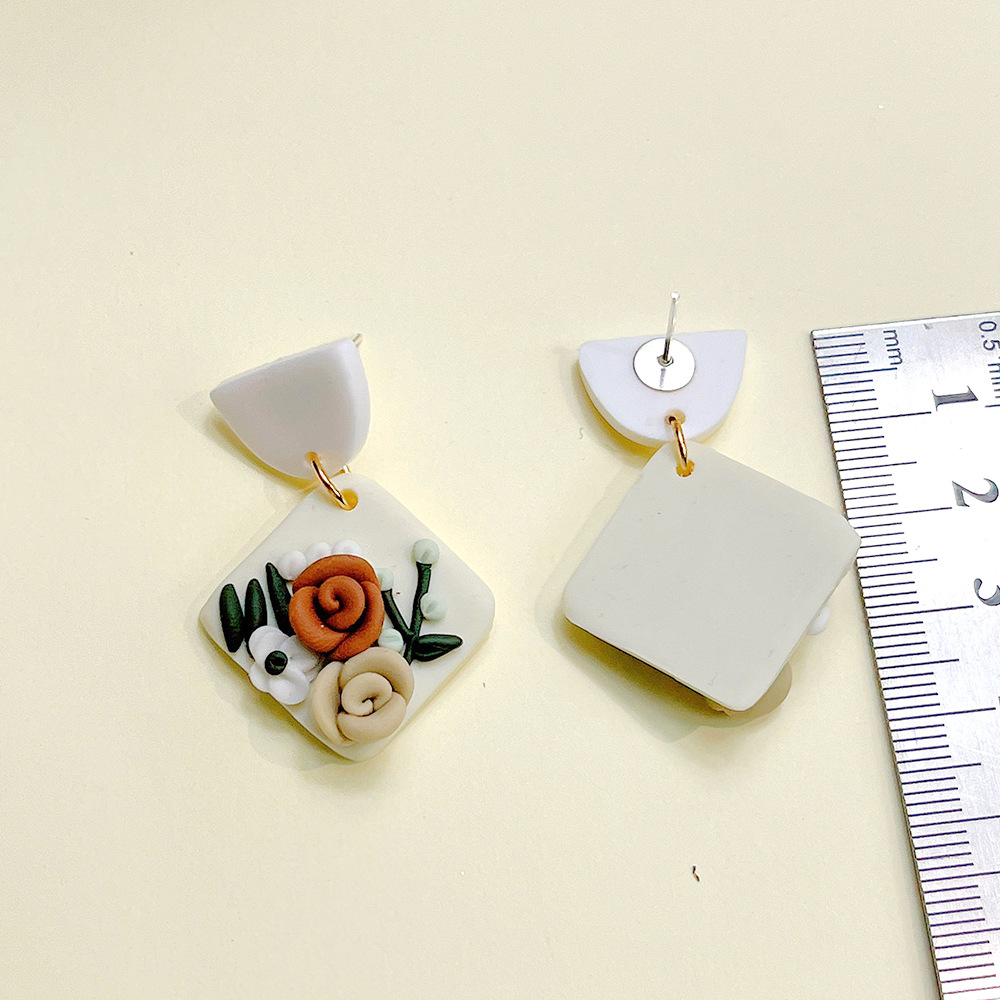 Simple Style Flower Soft Clay Stoving Varnish Women's Drop Earrings 1 Pair display picture 17