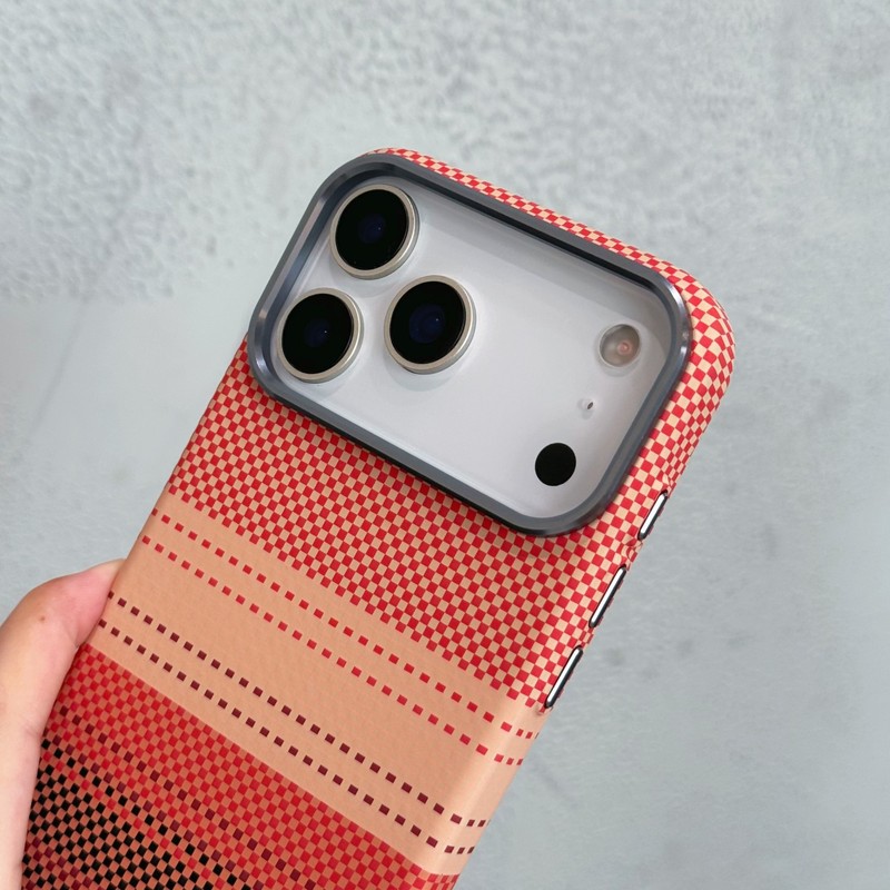凯拉夫碳纤维纹适用iPhone17手机壳金属镜框磁吸苹果16防摔保护套|undefined