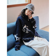 「滑雪小人」%纯绵羊毛立领加厚毛衣外套冬季女57